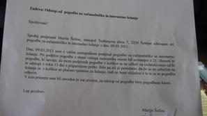 Dopis, ki ga je naš bralec poslal Šoli 2F po tem, ko so ga že opozorili, da je r