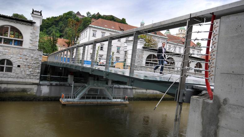 Mesarski most bo povezoval ljubljansko tržnico in Petkovškovo nabrežje. (Foto: A