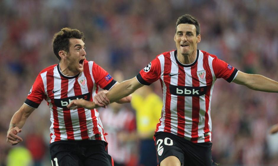 Ibai Gomez Aritz Aduriz Athletic Bilbao Napoli Liga prvakov 4. predkolo | Avtor: EPA