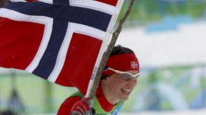 Marit Björgen je ob Pettru Northungu prva adutinja domačega SP. (Foto: Reuters)