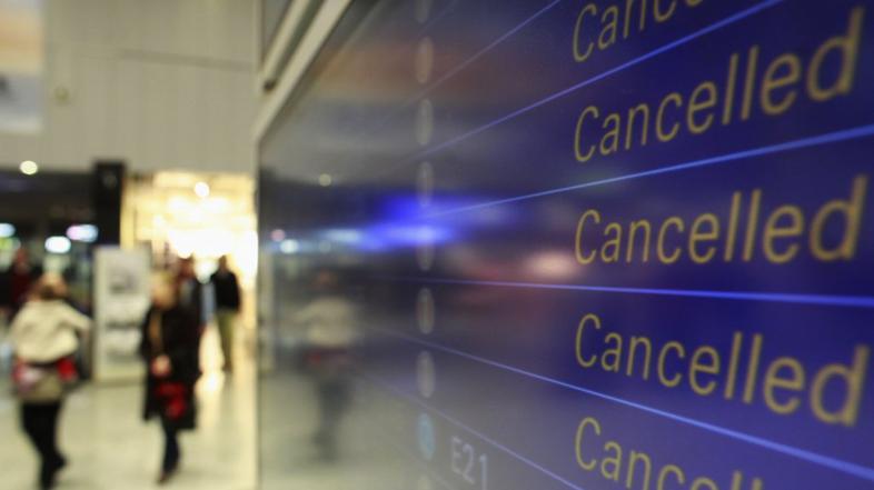 odpovedi letov na frankfurtskem letališču