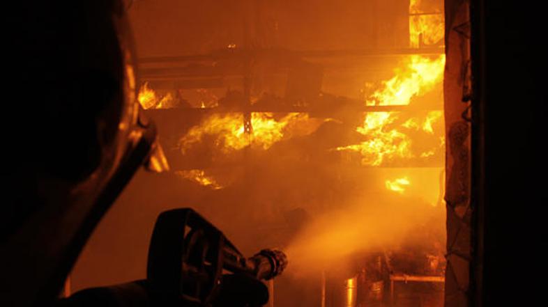 V požaru naj bi zgorel traktor z več priključki in več ton sena. (Fotografija je