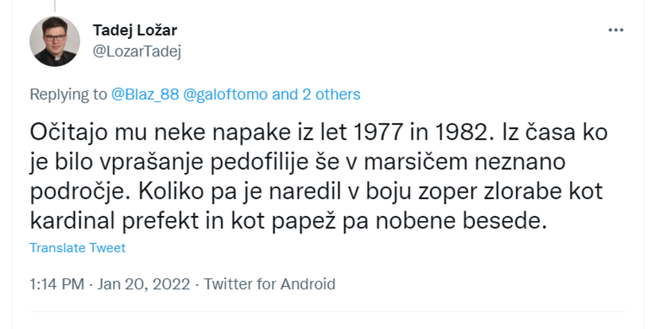 Tadej Ložar tvit | Avtor: Twitter