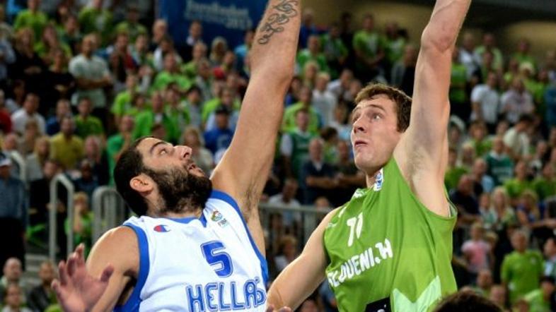 Slovenija Grčija EuroBasket Stožice Ljubljana Dragić Bourousis