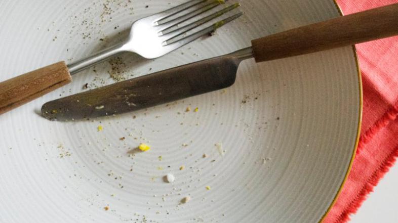 nož, vilica, krožnik