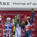 (od leve proti desni): Eva Maria-Brem, Lindsey Vonn in Federica Brignone