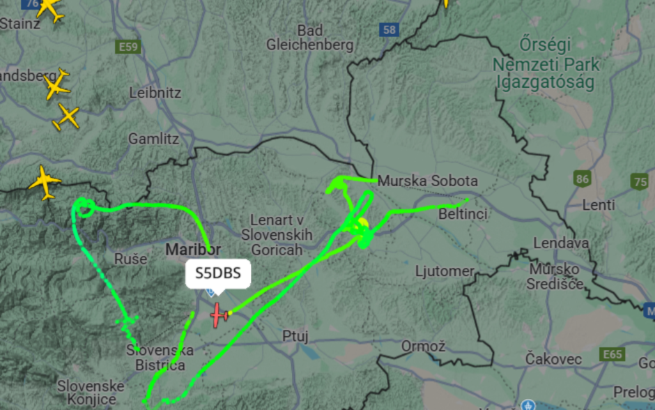 Let protitočnega letala | Avtor: Flightradar24.com
