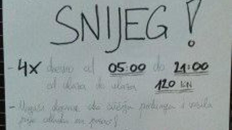 Zagreb - oglas čiščenje snega