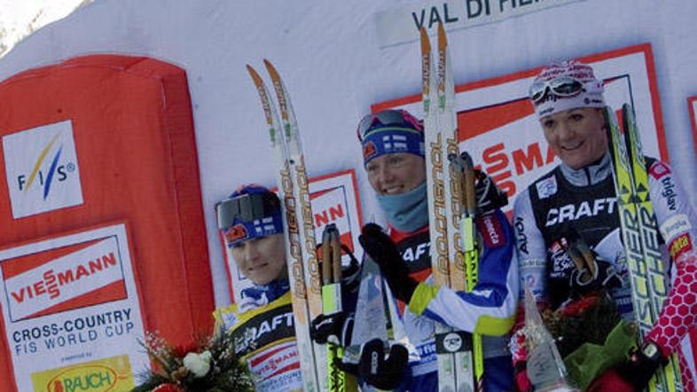Najboljše na Tour de Skiju. Saarinen (levo), Kuitunen in Majdič (desno).