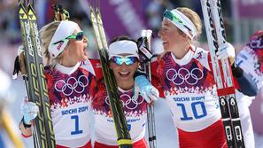 Bjoergen Johaug Steira smučarski tek 30 km klasično Soči 2014