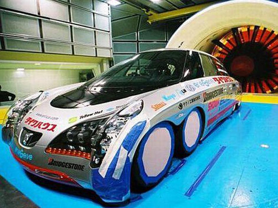 Osem koles, enako število elektromotorjev ter baterij, izdelanih iz materialov, 