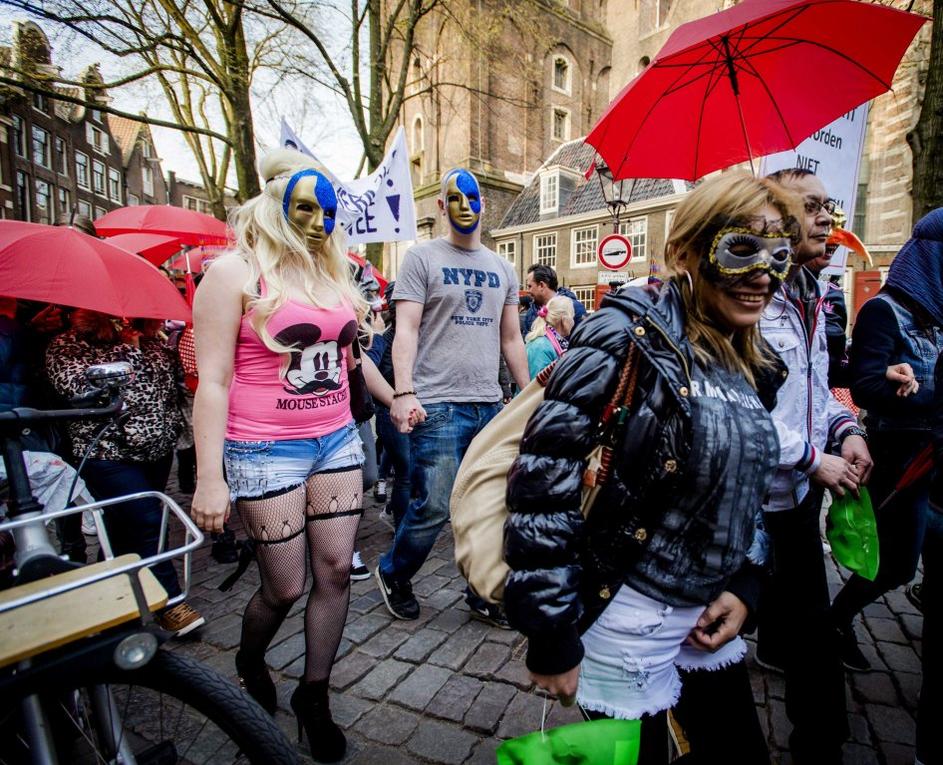 Protest prostitutk v Amsterdamu