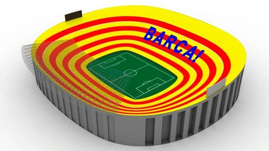 Barcelona Real Madrid Senyera zastava El Clasico Camp Nou koreografija | Avtor: Twitter