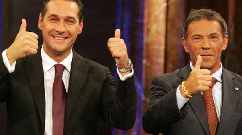 Največja zmagovalca volitev: prvak stranke voditelj FPÖ Heinz-Christian Strache 
