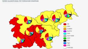 Slovenska demokratska stranka (SDS) je slavila v petih od osmih volilnih enot s 