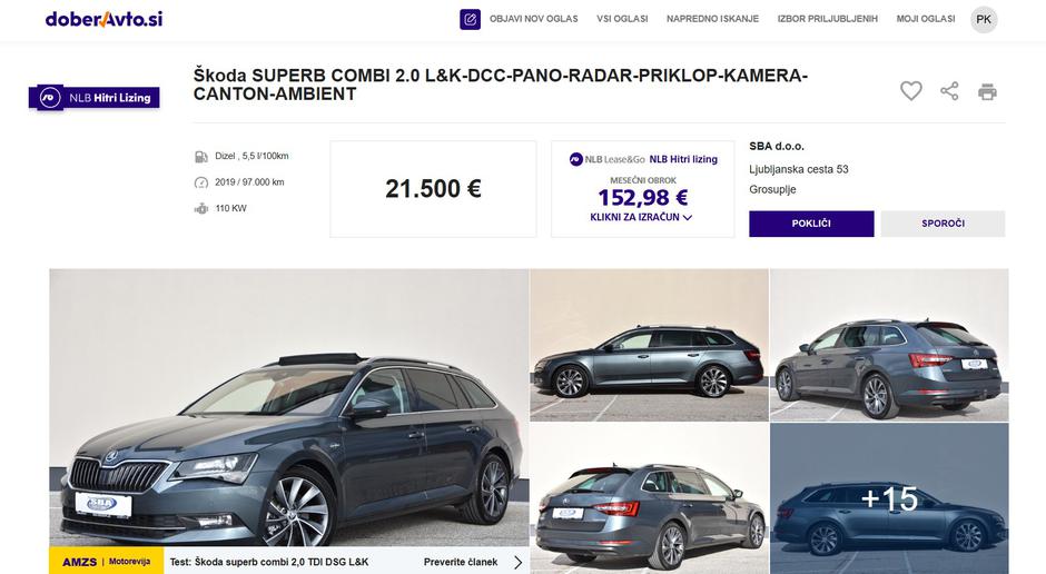 Rabljena škoda superb na Doberavto | Avtor: Doberavto