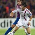 Carles Puyol proti Alexandru Patu na tekmi Lige prvakov FC Barcelona-AC Milan