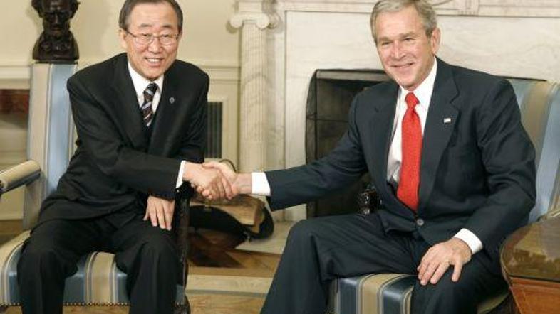 George Bush in Ban Ki Mun sta govorila tudi o Kosovu, a glede tega vprašanja v j
