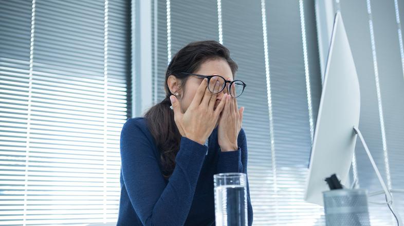 oči, pisarna, utrujenost