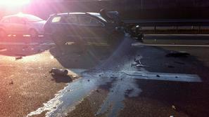 Nesreča na avtocesti v bližini Ljubljane