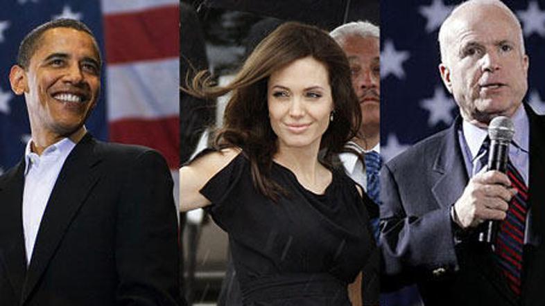 Angelina Jolie (sredina) se še ni odločila, za koga bo volila, a resno razmišlja