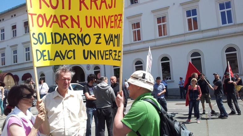 protest delavci Maribor