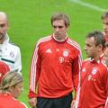 Guardiola Lahm Müller Neuer Bayern München Allianz Arena trening