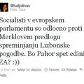 Tole je asistentka evropske poslanke Tanje Fajon objavila na spletni mreži Twitt