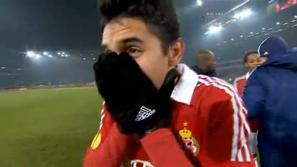 Junior Diaz Wisla Krakov Twente Evropska liga slavje konec tekme