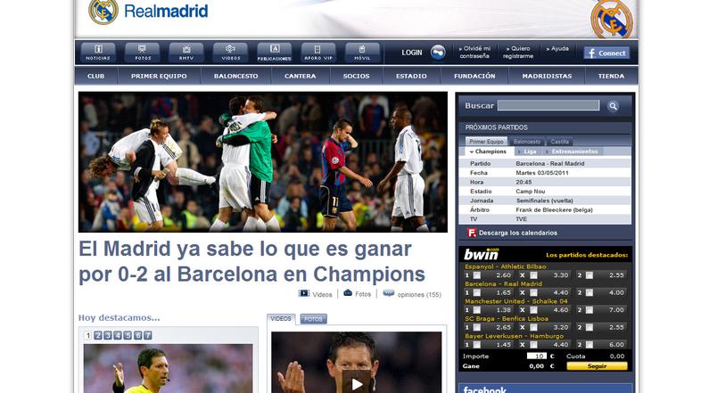 Takole na klubski spletni strani Real Madrid sporoča, da zna v polfinalu Lige pr