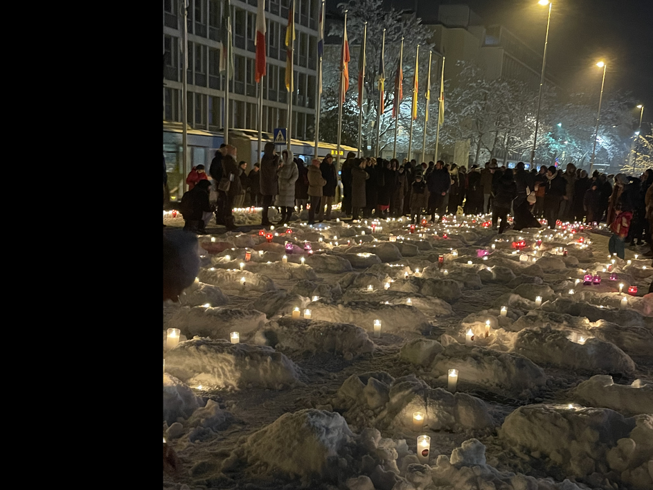 Prižig svečk za mir v Gazi