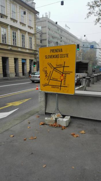 zaprta Slovenska cesta