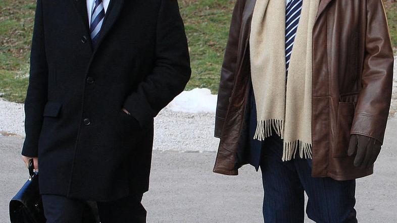 Boštjan Penko in Ivan Zidar na poti na sodišče. (Foto: Nik Rovan)