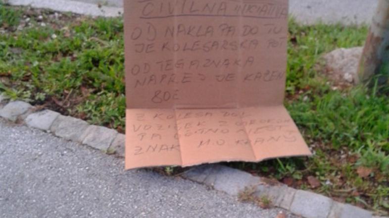 Opozorilo kolesarjem v Kranju