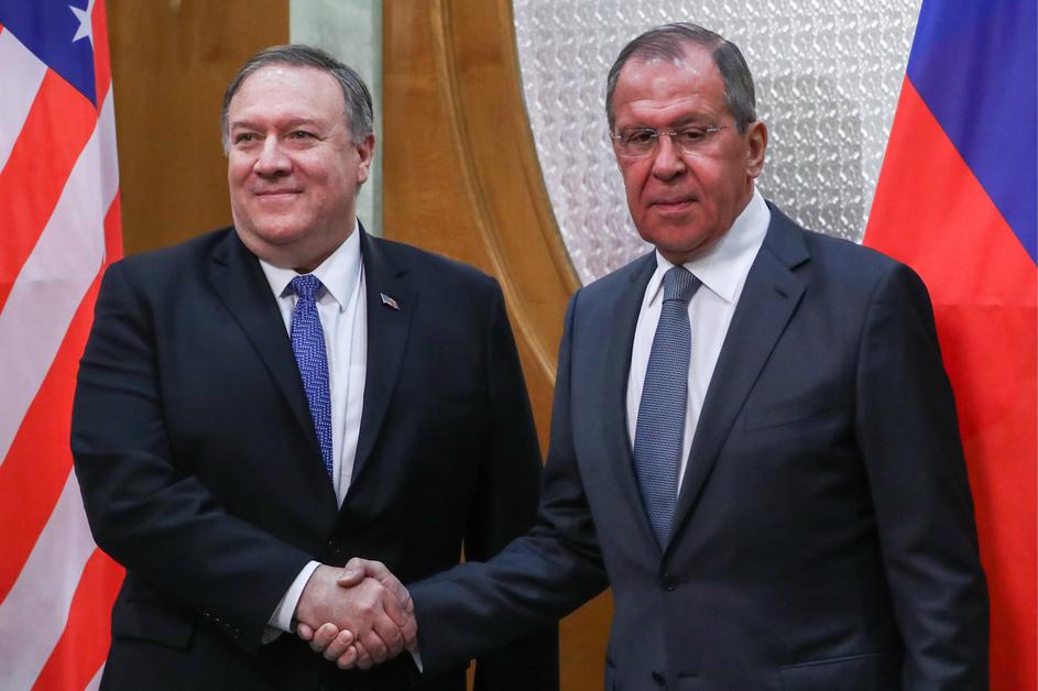 Zunanja ministra ZDA in Rusije Mike Pompeo in Sergej Lavrov