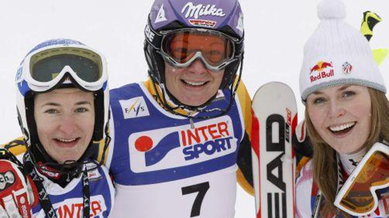 Nemka Maria Riesch (v sredini) je bila v La Molini brez konkurence.