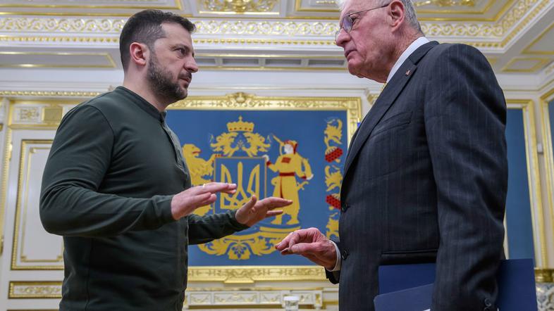 Volodimir Zelenski in posebni odposlanec Keith Kellogg