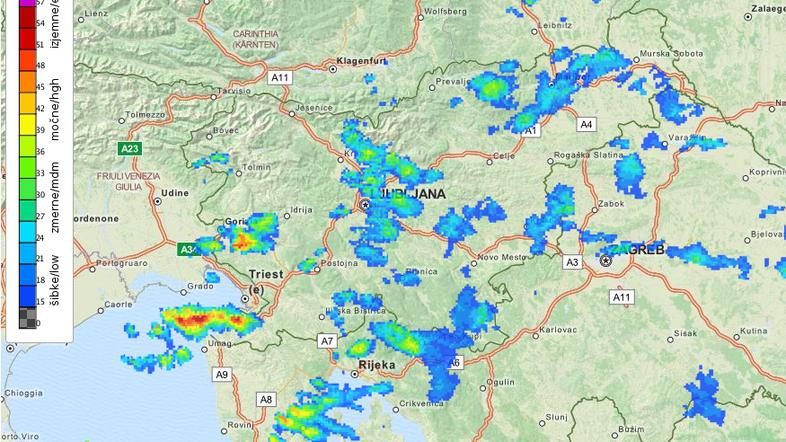 radarska slika padavin