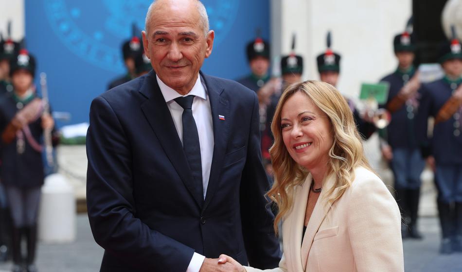 Janša in Meloni si delita cilj, napovedala sta tesnejše zavezništvo