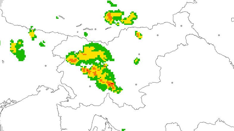 Radarska slika padavin