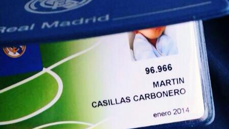 Martin Casillas Carbonero Real Madrid klubska izkaznica član kluba