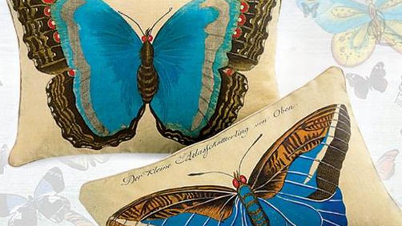 Dekorativne tkanine so spet lahko tudi metuljčkaste.