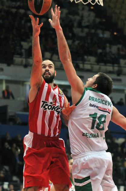 Spanoulis Dragičević Olympiakos Olympiacos Zielona Gora Evroliga