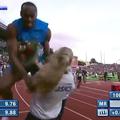 Usain Bolt vs. blonde girl