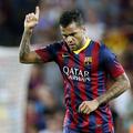sport 17.02.14. Dani Alves, nogometas Barcelone, Barcelona's Dani Alves celebrat