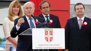 Blatter Platini Dačić Samardžić Marković otvoritev Srbija reprezentanca Stara Pa