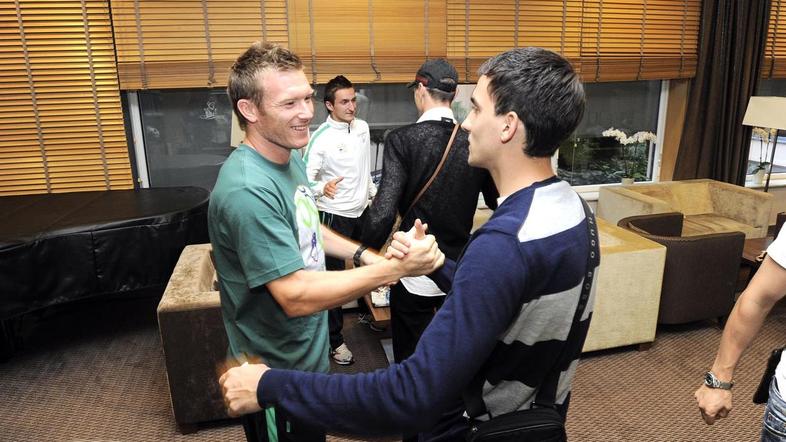 Matej Mavrič je pred petkovo tekmo dobro razpoložen. (Foto: Gregor Katič)