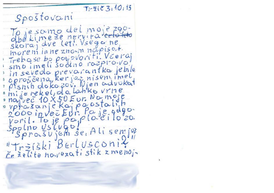 pismo trziski berlusconi