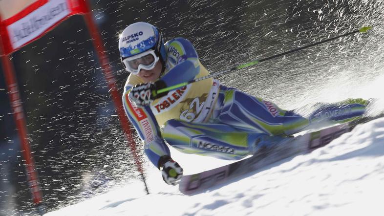 Matic Skube je v Adelbodnu prišel do drugih zaporednih točk na slalomu. (Foto: R