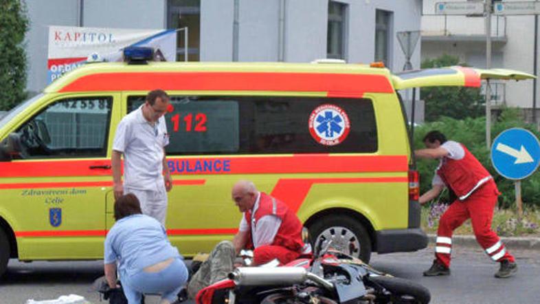 Nesreča motorista (Foto: Gregor Katič)